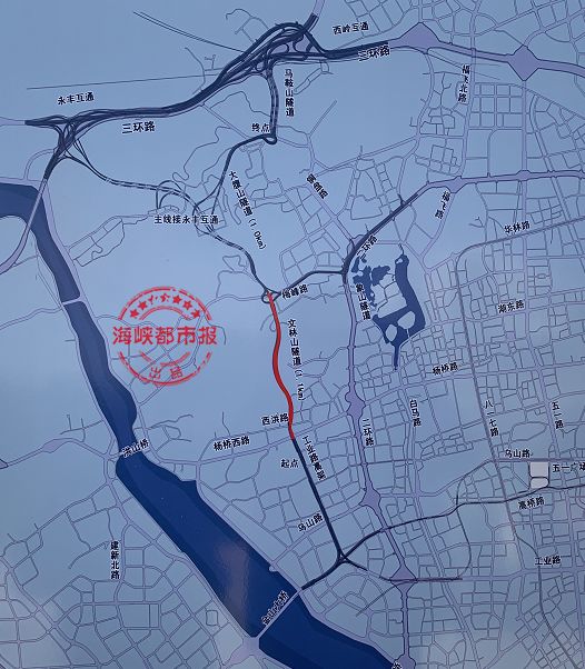 南起工业路与杨桥路交叉口,沿现状工业路往北延伸,修建文林山隧道